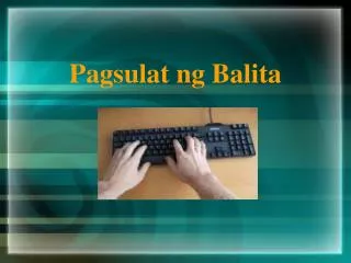 pagsulat ng balita