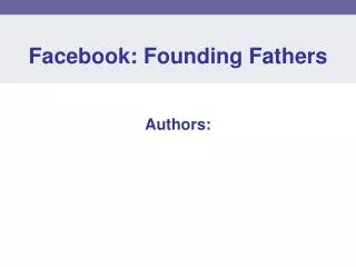 Facebook: Founding Fathers