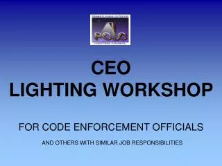 CEO LIGHTING WORKSHOP