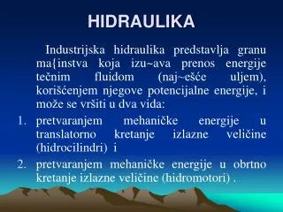 hidraulika