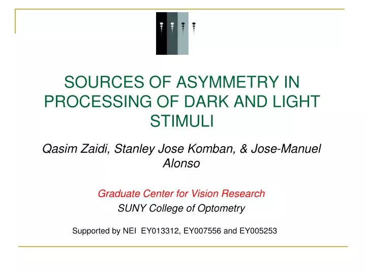 sources of asymmetry in processing of dark and light stimuli