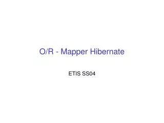 o r mapper hibernate