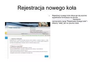 rejestracja nowego ko a