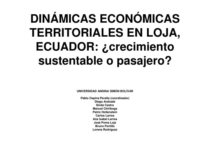 din micas econ micas territoriales en loja ecuador crecimiento sustentable o pasajero