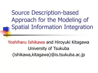 Source Description-based Approach for the Modeling of Spatial Information Integration
