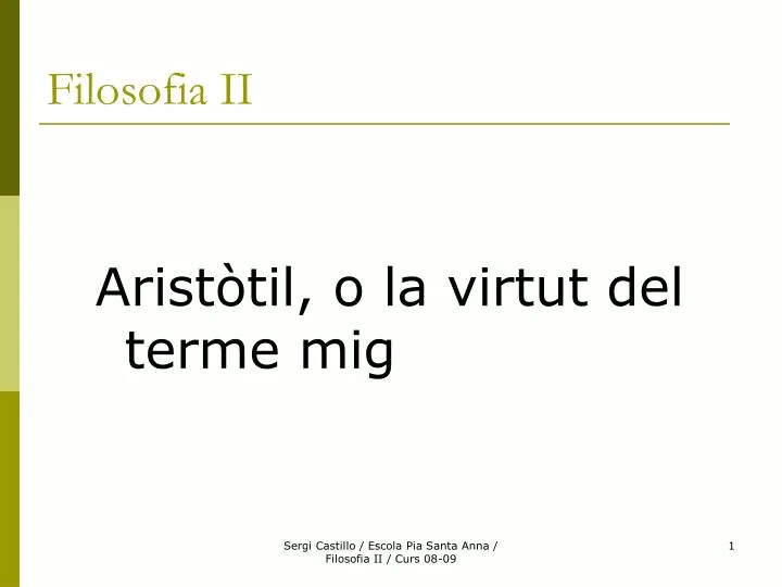 filosofia ii