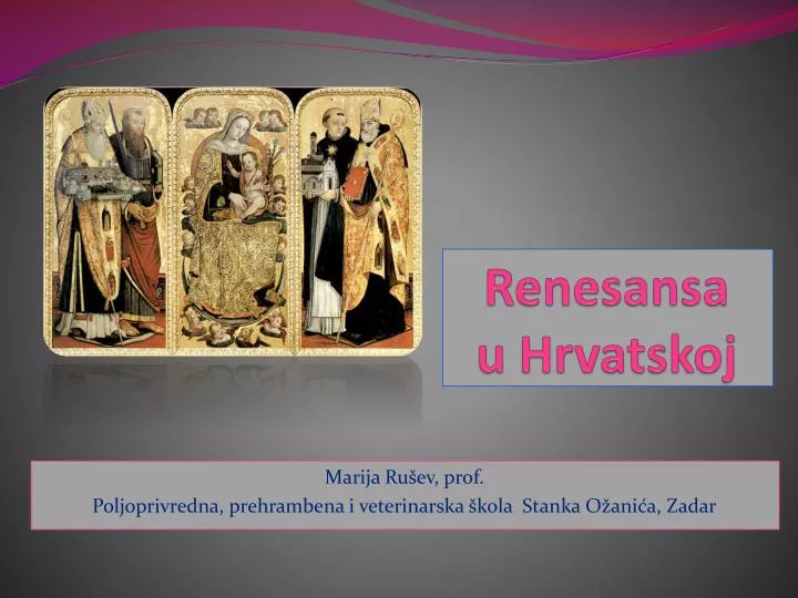 renesansa u hrvatskoj
