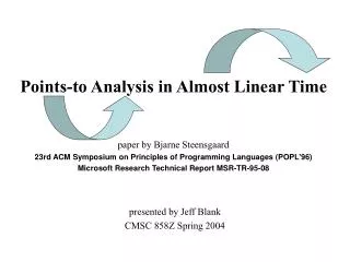 Points-to Analysis in Almost Linear Time