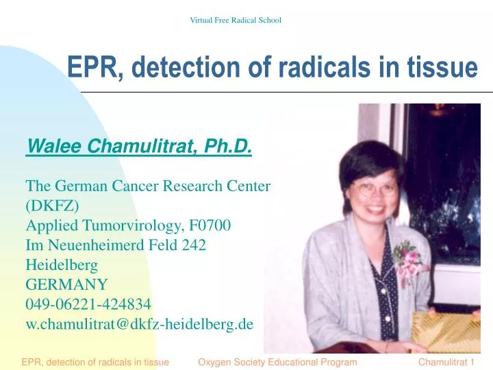 epr detection of radicals in tissue