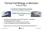 Advanced Methods in Formal Cell Biology: Exploring Biological Systems Through Constraint Programming - slide 1