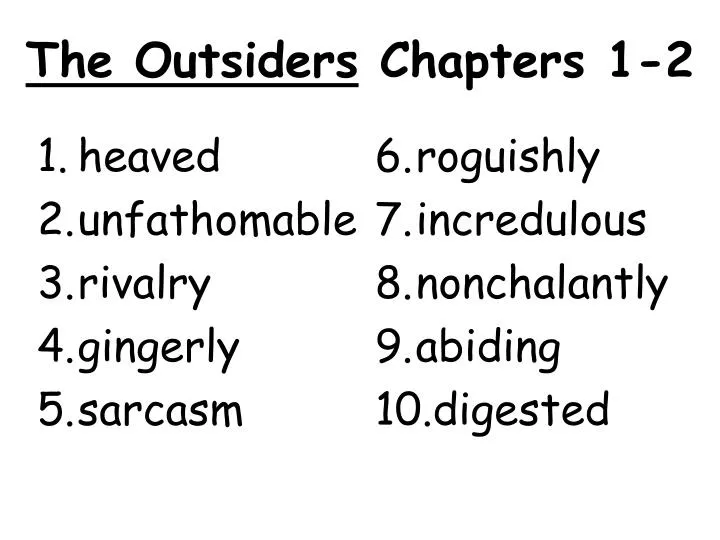 the outsiders chapters 1 2