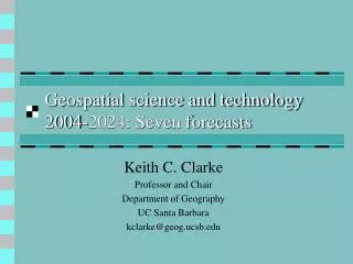Geospatial science and technology 2004-2024: Seven forecasts