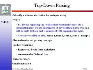 Top-Down Parsing