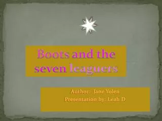 Author: Jane Yolen Presentation by: Leah D