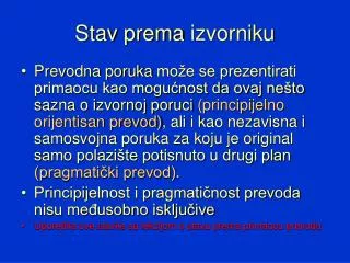 stav prema izvorniku