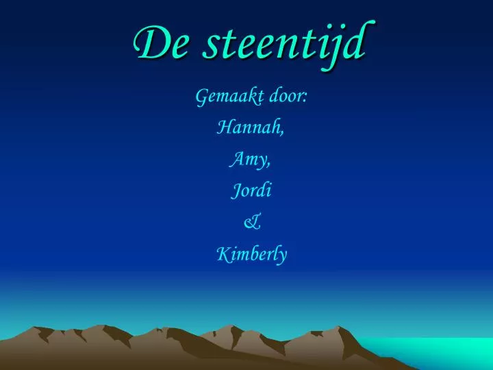 de steentijd