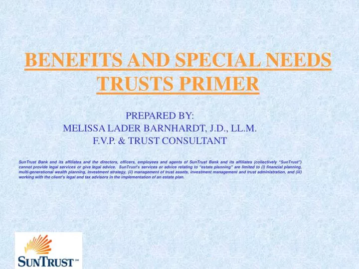 benefits and special needs trusts primer