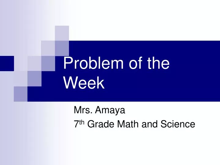 problem of the week