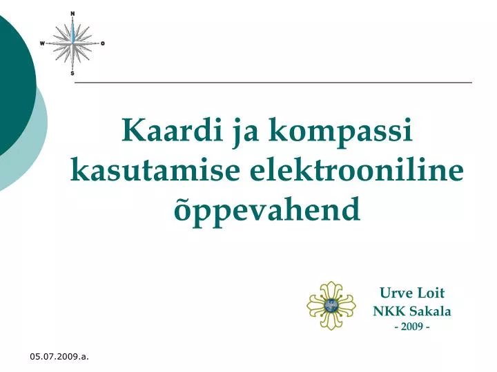 kaardi ja kompassi kasutamise elektrooniline ppevahend