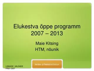 elukestva ppe programm 2007 2013
