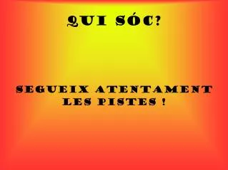 segueix atentament les pistes