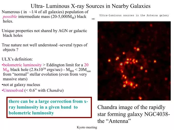 ultra luminous x ray sources in nearby galaxies