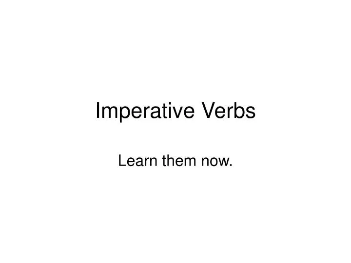 imperative verbs