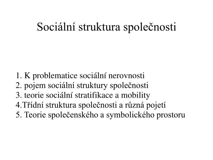 soci ln struktura spole nosti