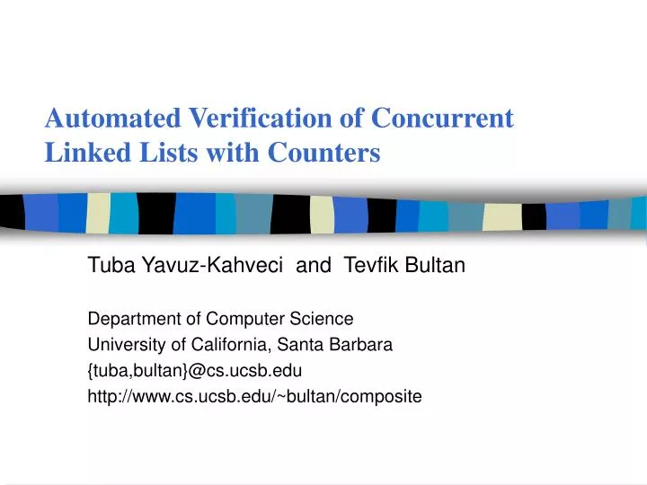 automated verification of concurrent linked lists with counters