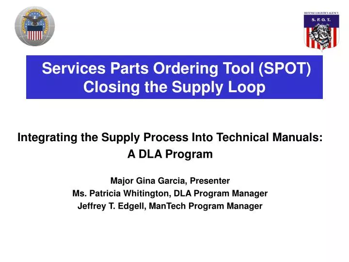 services parts ordering tool spot closing the supply loop