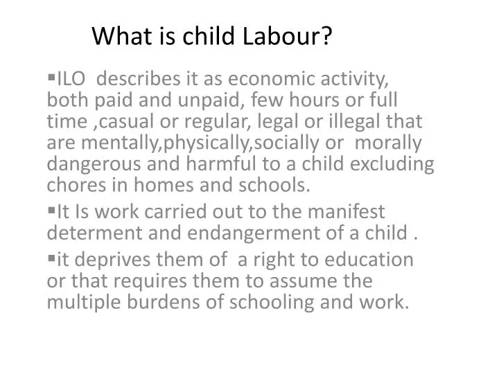 what is child labour