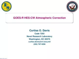 GOES-R HES-CW Atmospheric Correction