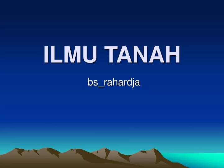 ilmu tanah