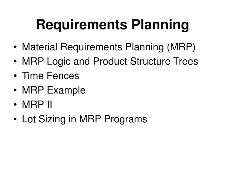 requirements planning