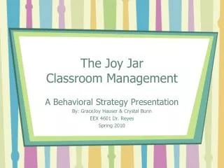 The Joy Jar Classroom Management