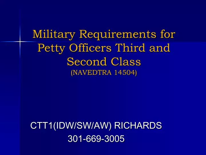military requirements for petty officers third and second class navedtra 14504