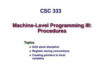 machine level programming iii procedures