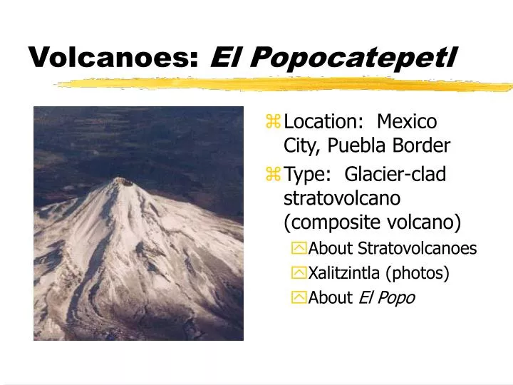 volcanoes el popocatepetl