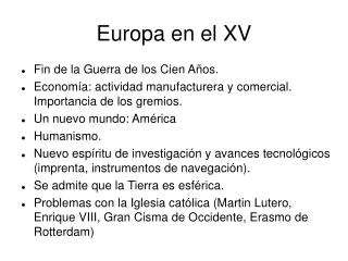 europa en el xv