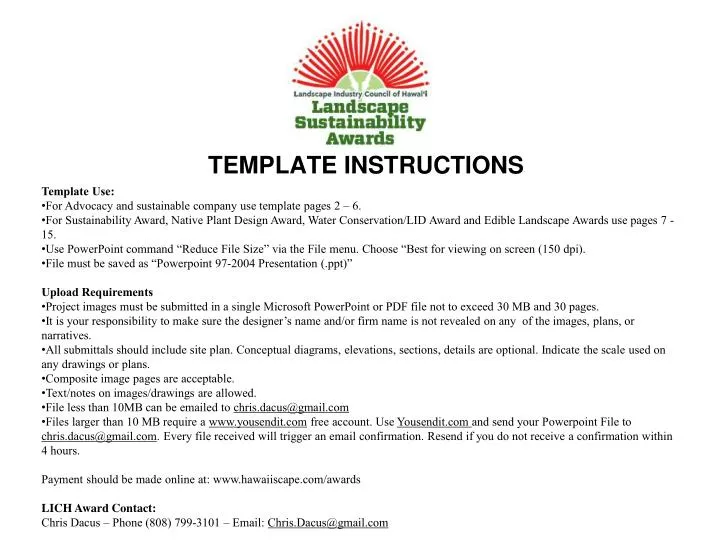 template instructions