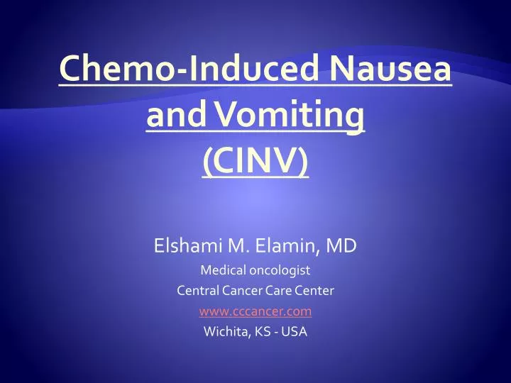 chemo induced nausea and vomiting cinv
