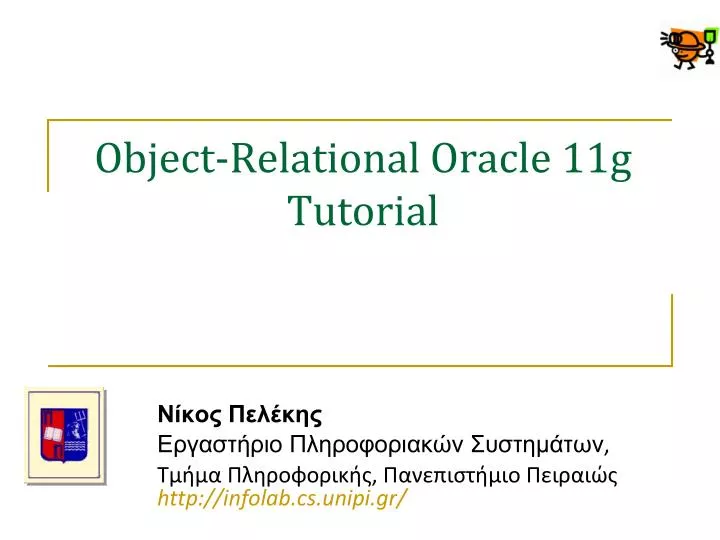 object relational oracle 11g tutorial