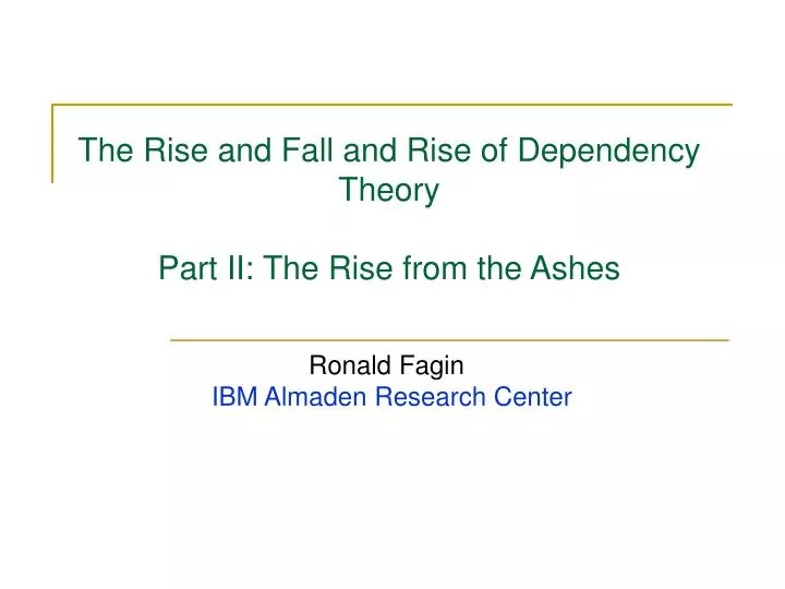 the rise and fall and rise of dependency theory part ii the rise from the ashes