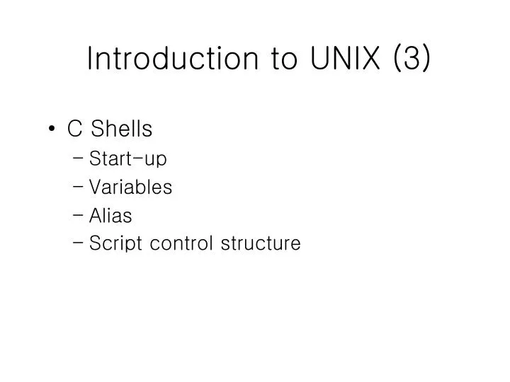 introduction to unix 3