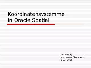 koordinatensystemme in oracle spatial