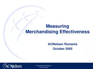 Measuring Merchandising Effectiveness