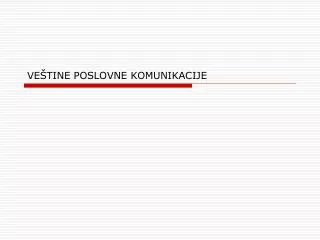 ve tine poslovne komunikacije