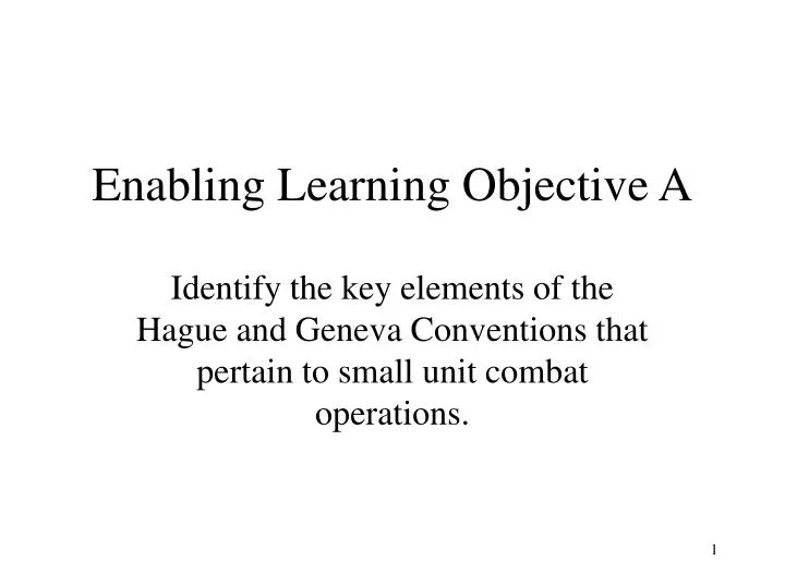 enabling learning objective a