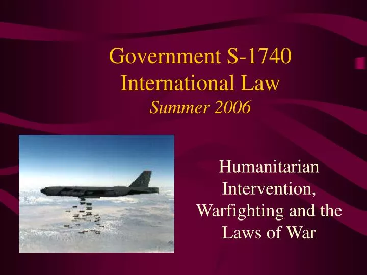 government s 1740 international law summer 2006