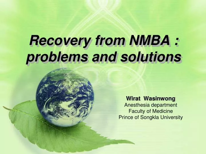 recovery from nmba problems and solutions